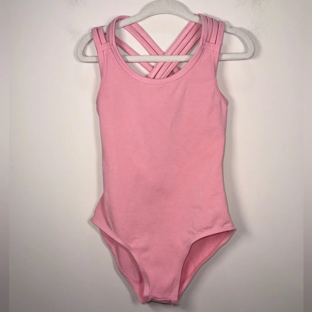 Little Girls' Pink Crisscross Back Gymnastic/ Dance Leotard Size 5T
